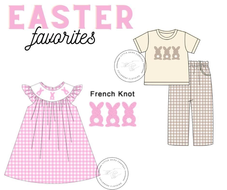 Girls French Knot Easter Dress